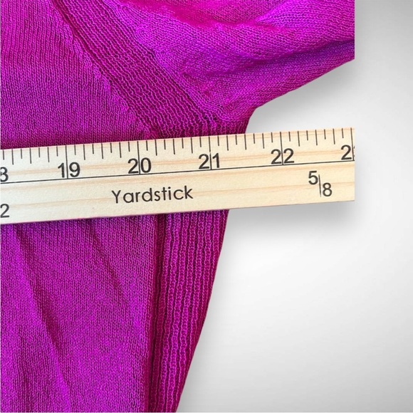 BETSEY'S BOUTIQUE SHOP Tissue Button Fuchsia Long Cardigan Med | NWOT - Picture 8 of 10